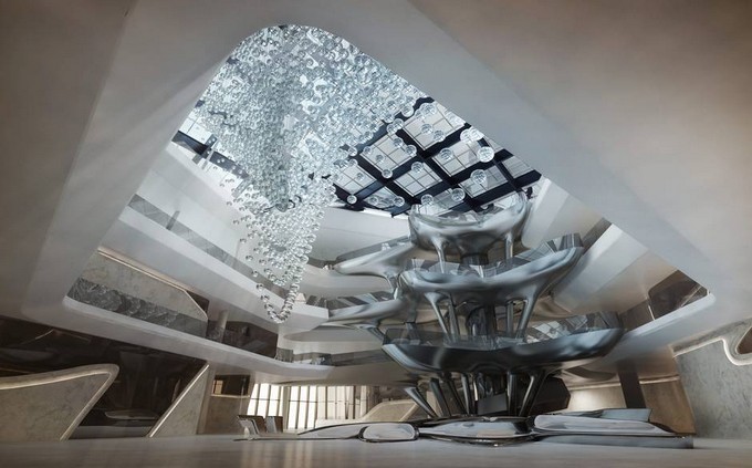 Lobby Melia Hotel Dubai assinado por Zaha Hadid @ Divulgação